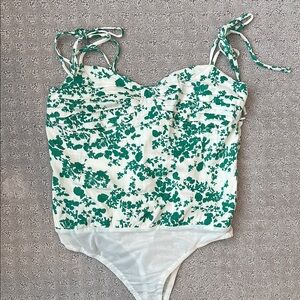 Lulus Green Floral Bodysuit